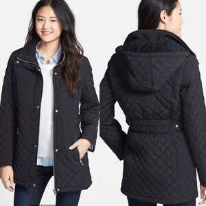 Calvin Klein Black Quilted Hooded Jacket